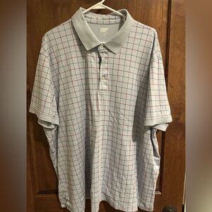 Lands' End Blue and Red Polo Shirt